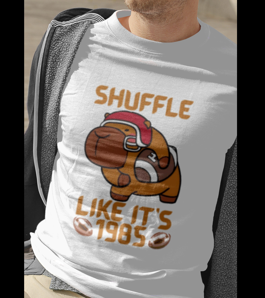 Shuffle Like It's 1985 Capybara With Headphones T-Shirt