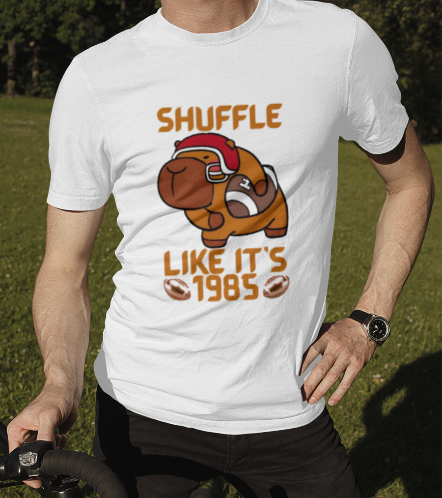 Shuffle Like It's 1985 Capybara With Headphones T-Shirt