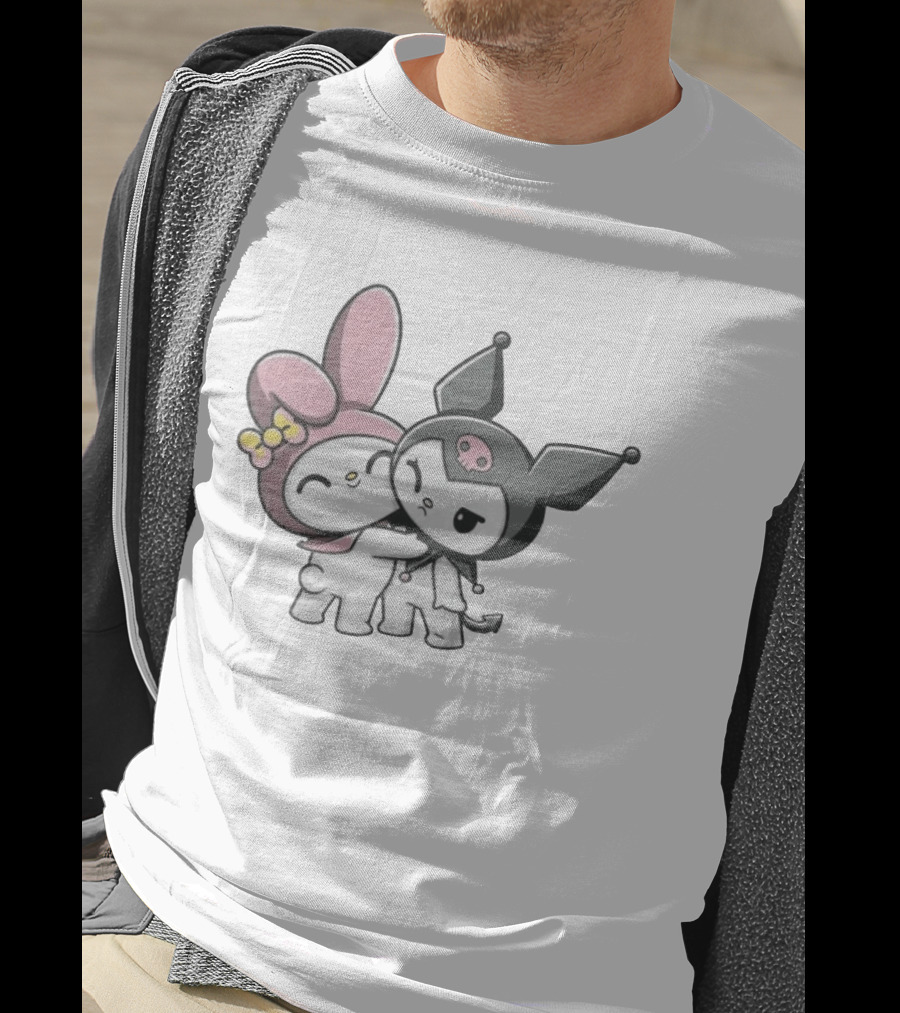 Sanrio My Melody And Kuromi Hugging Cute Characters T-Shirt
