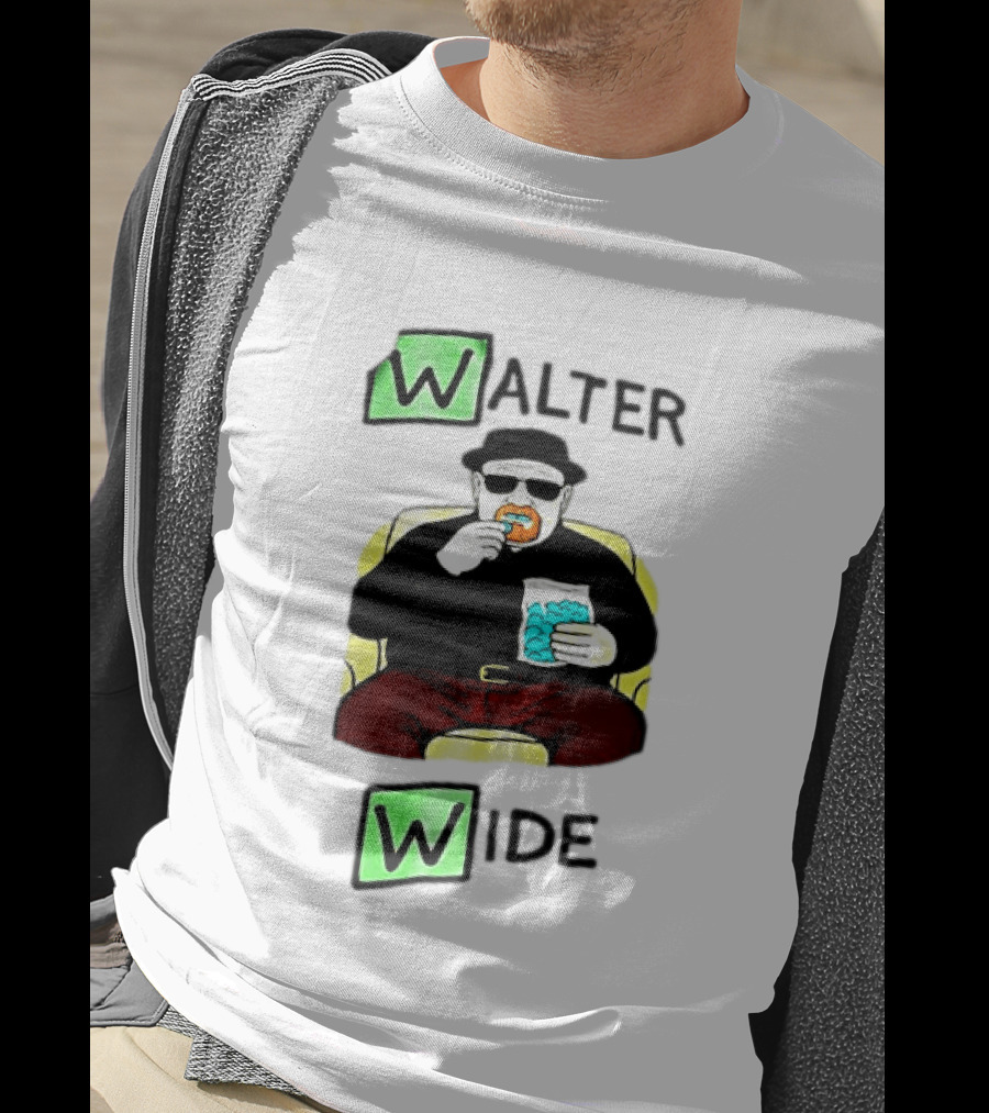 Walter Wide Breaking Bad Parody Green Letters Sitting Eating Blue Candy T-Shirt