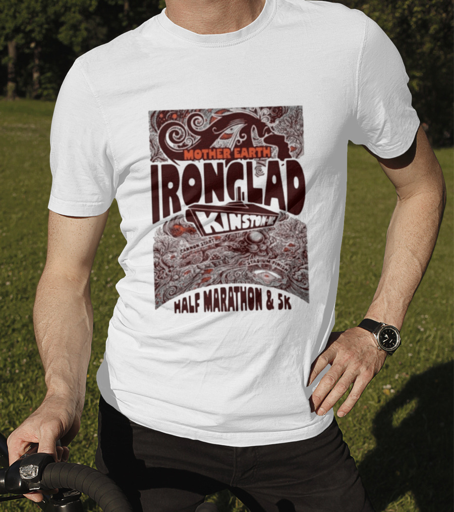 Mother Earth Ironclad Kinston Half Marathon 5K Cannon Start Stadium Finish T-Shirt
