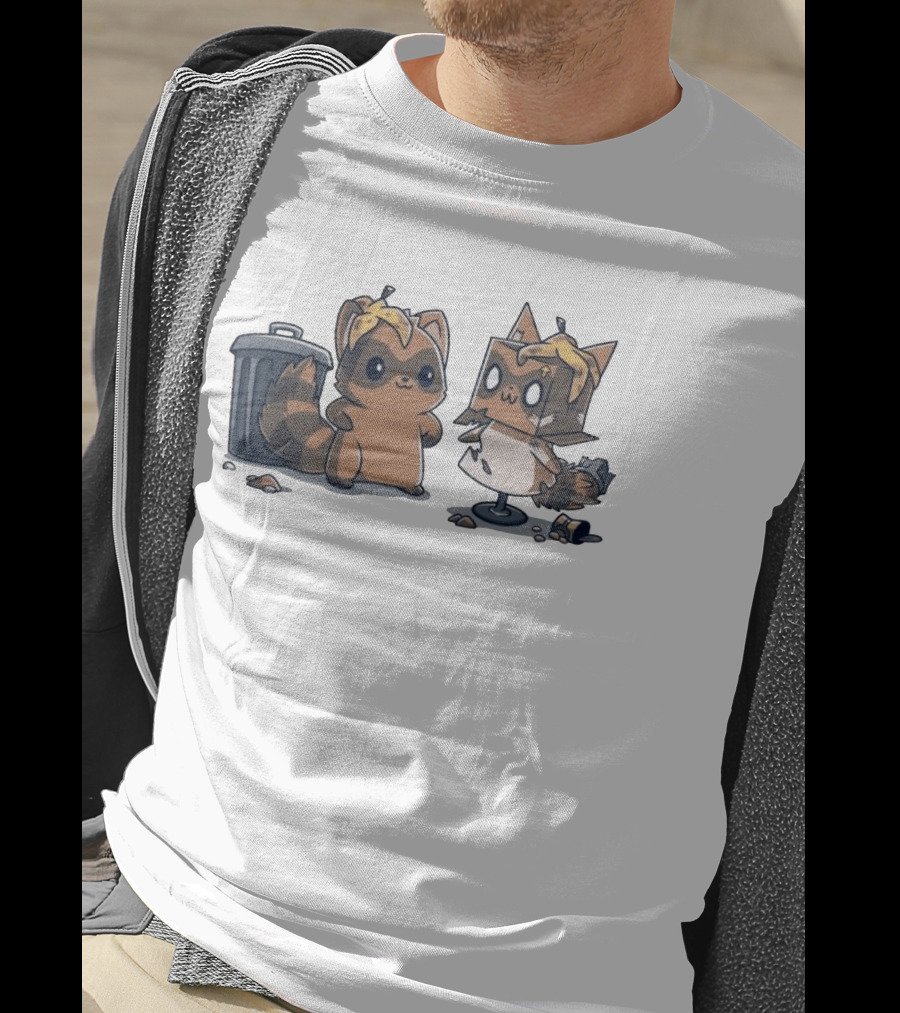 Get Crafty Raccoon Cardboard Box Costume With Trash Can Creativity T-Shirt