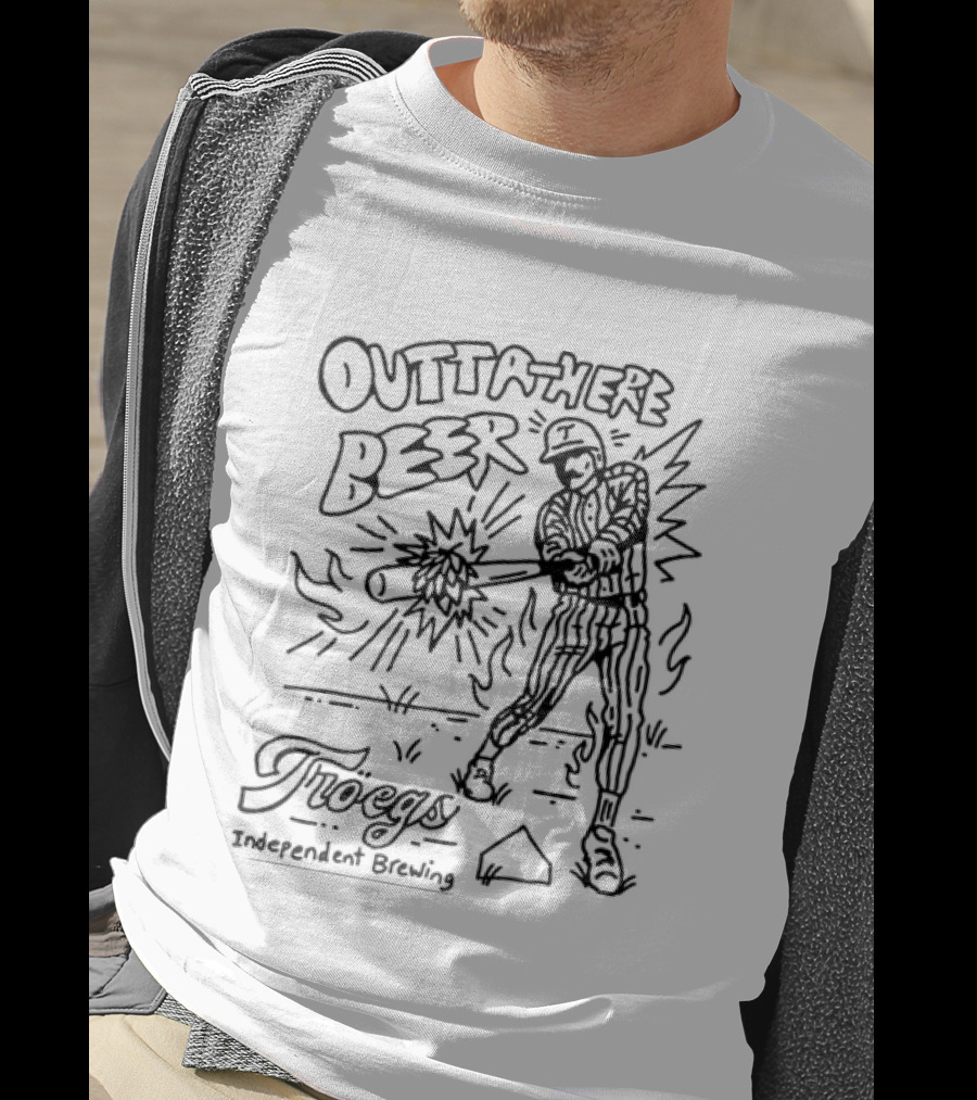 Outta Here Beer Troegs Independent Brewing Phillies Baseball T-Shirt