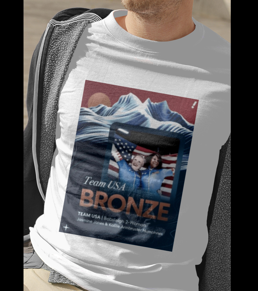 Team USA Bronze Bobsleigh 2 Woman Jasmine Jones Kaillie Armbruster Humphries T-Shirt