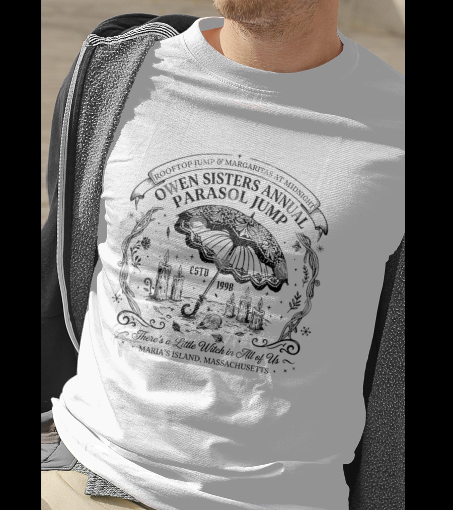 Owen Sisters Annual Parasol Jump Rooftop Margaritas At Midnight Martha's Vineyard Massachusetts T-Shirt