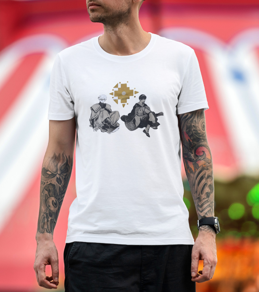 Witch Hat Atelier Character Art Featuring Stylish Outfits And Geometric T-Shirt