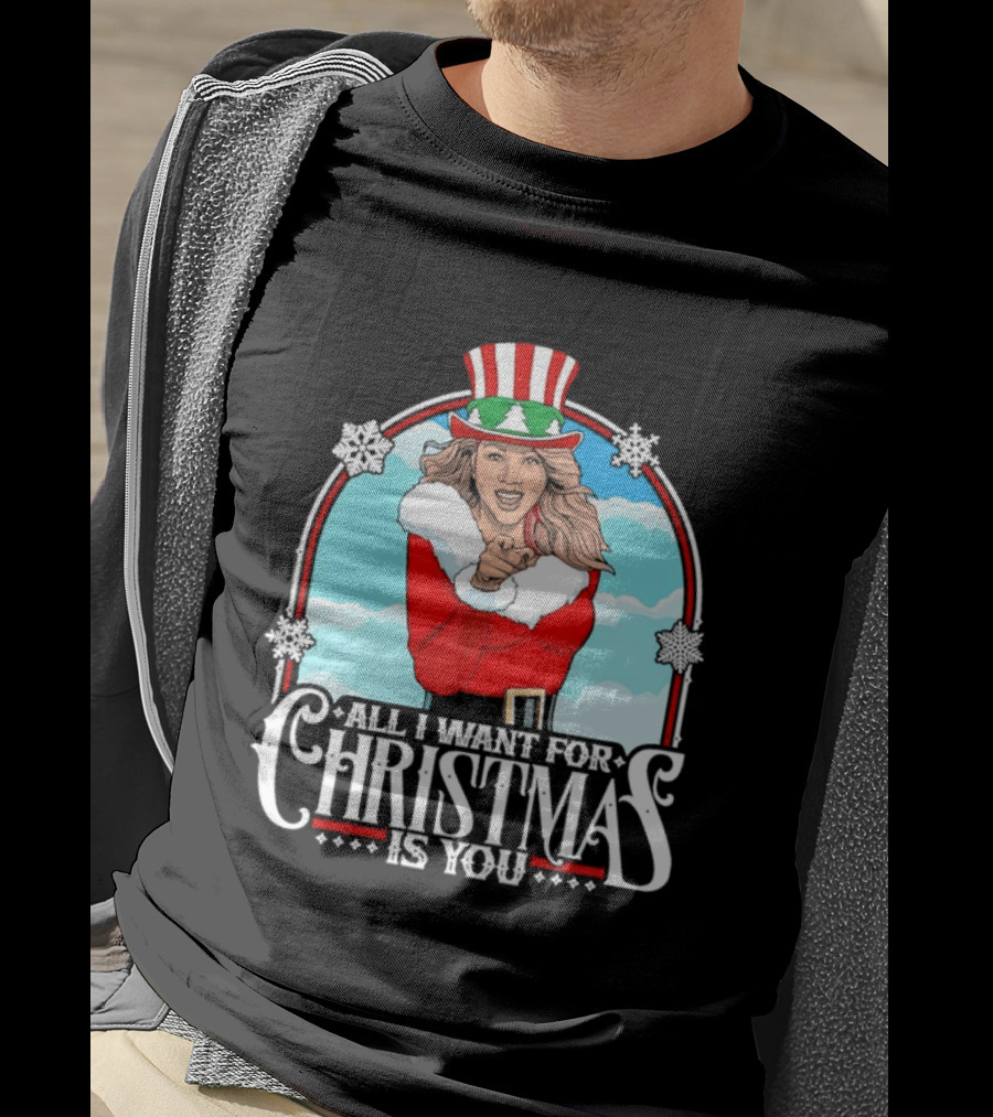 All I Want For Christmas Is You Mariah Carey Santa Christmas Music Holiday T-Shirt