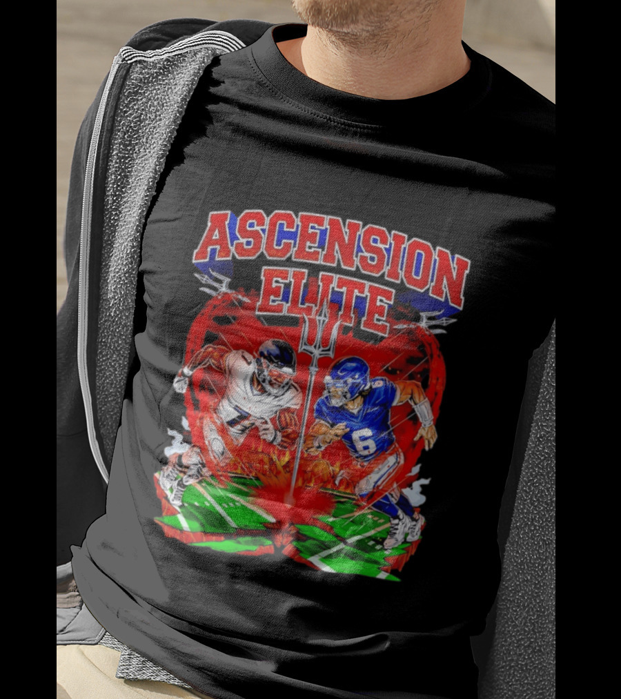 Ascension Elite Football Players Trident Fire Field Face Off T-Shirt