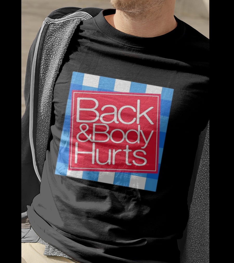 Back And Body Hurts Blue Gingham Square Red T-Shirt