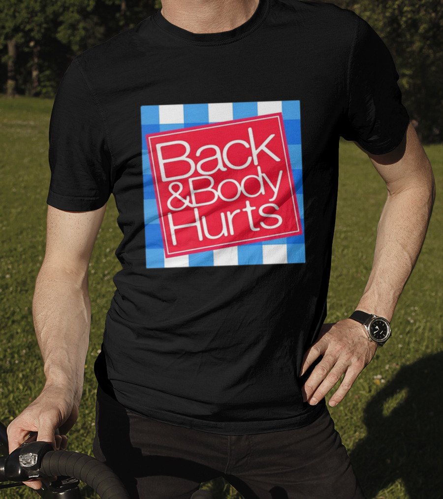 Back And Body Hurts Blue Gingham Square Red T-Shirt