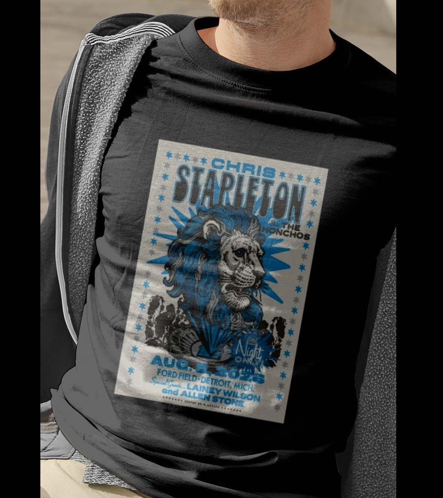 Chris Stapleton The Honchos Ford Field Detroit Aug 08 2026 Special Guests Lainey Wilson Allen Stone T-Shirt