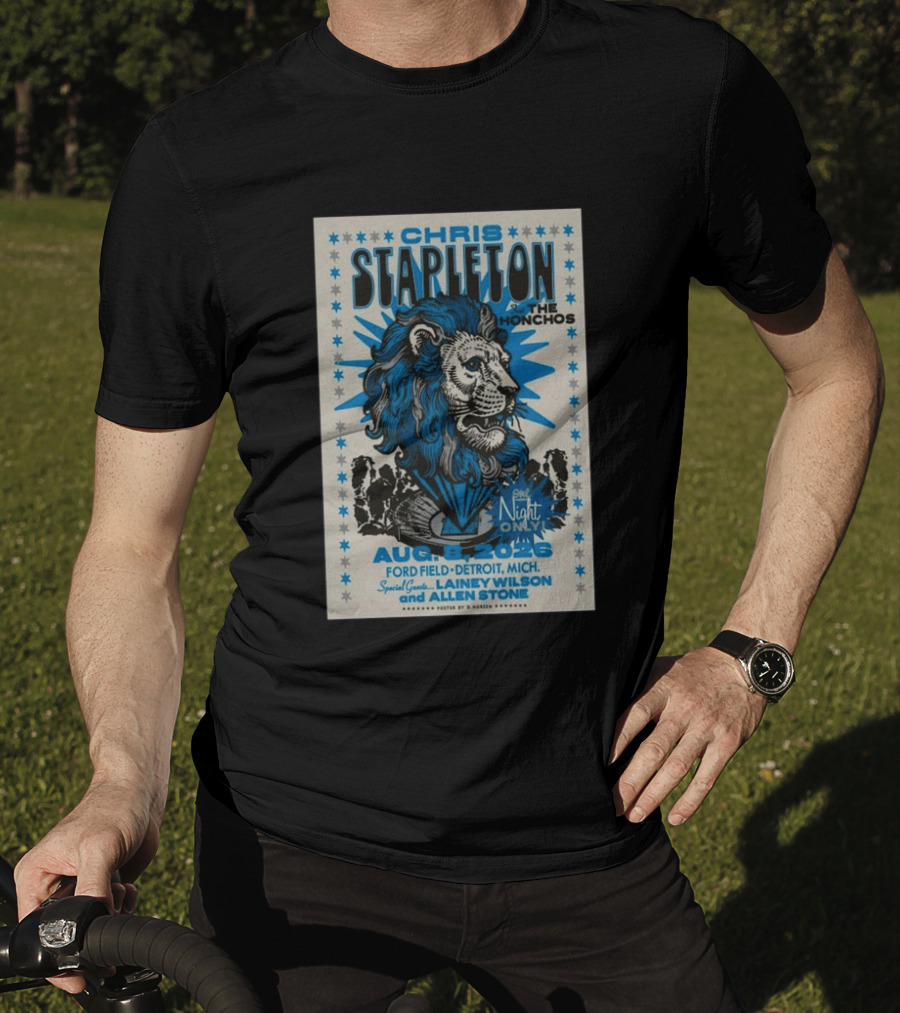 Chris Stapleton The Honchos Ford Field Detroit Aug 08 2026 Special Guests Lainey Wilson Allen Stone T-Shirt