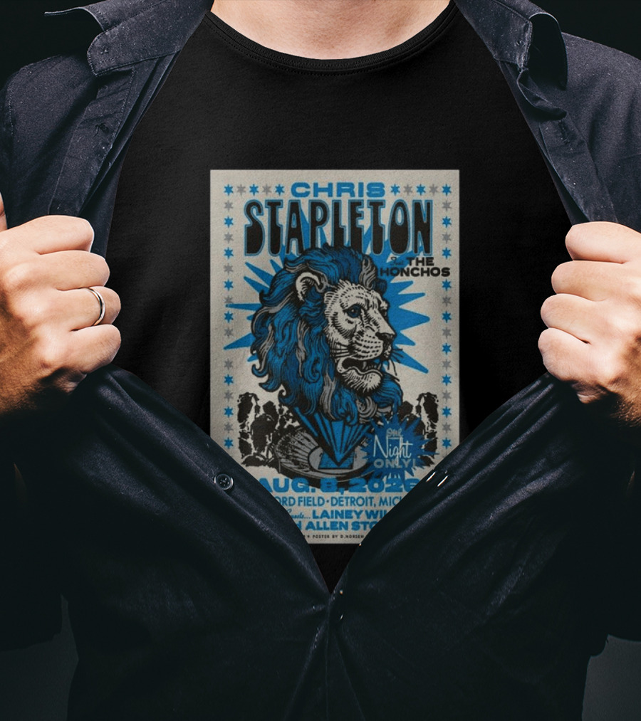 Chris Stapleton The Honchos Ford Field Detroit Aug 08 2026 Special Guests Lainey Wilson Allen Stone T-Shirt