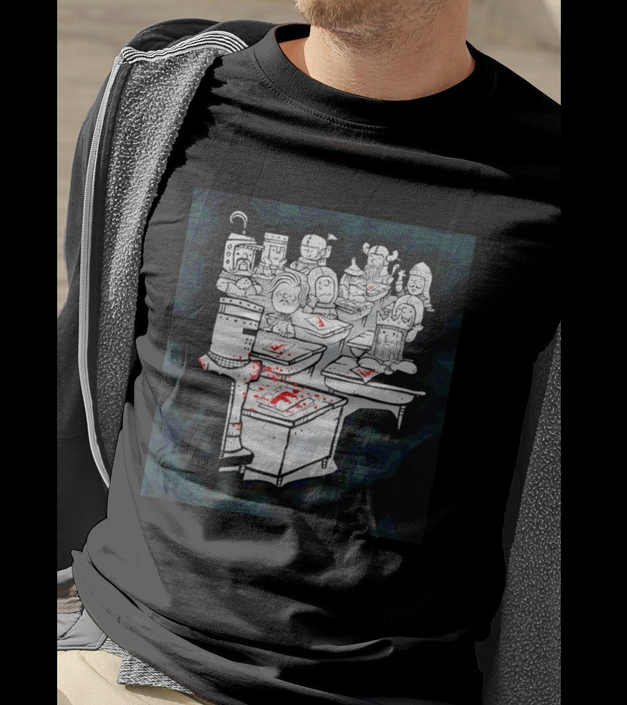 Bloody Knight Classroom Cartoon Failing Grade F T-Shirt