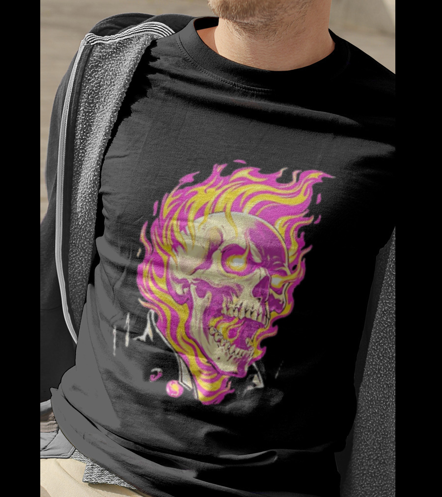Ghost Rider Flaming Skull Marvel Fire Blaze T-Shirt