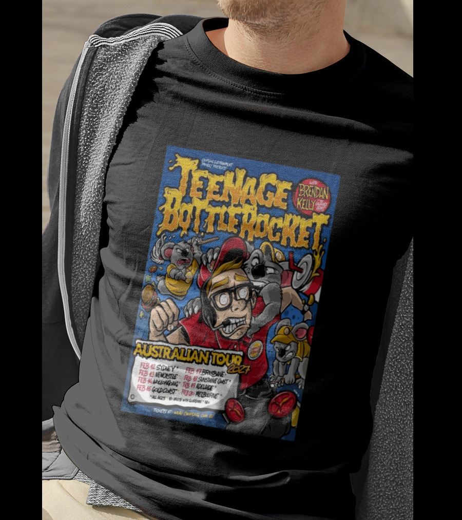 Teenage Bottle Rocket Australian Tour 2024 With Brendan Kelly Dates And Cities T-Shirt