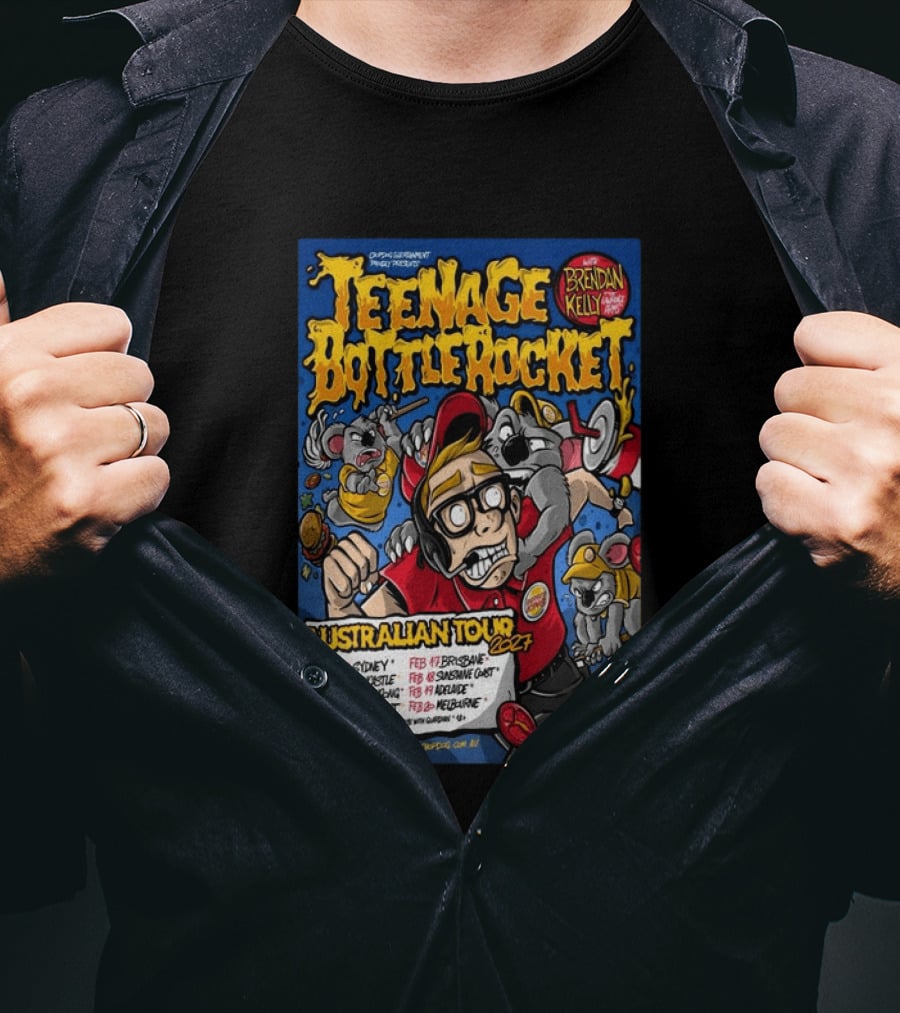 Teenage Bottle Rocket Australian Tour 2024 With Brendan Kelly Dates And Cities T-Shirt