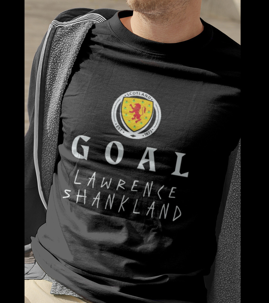 Goal Lawrence Shankland Scotland National Football Team Est 1873 Lion Crest T-Shirt
