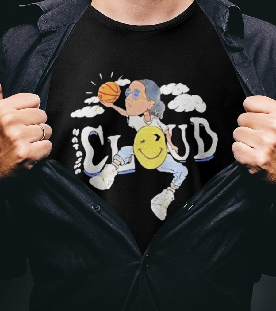 Natasha Cloud Caricature Serene Basketball Smile Clouds T-Shirt