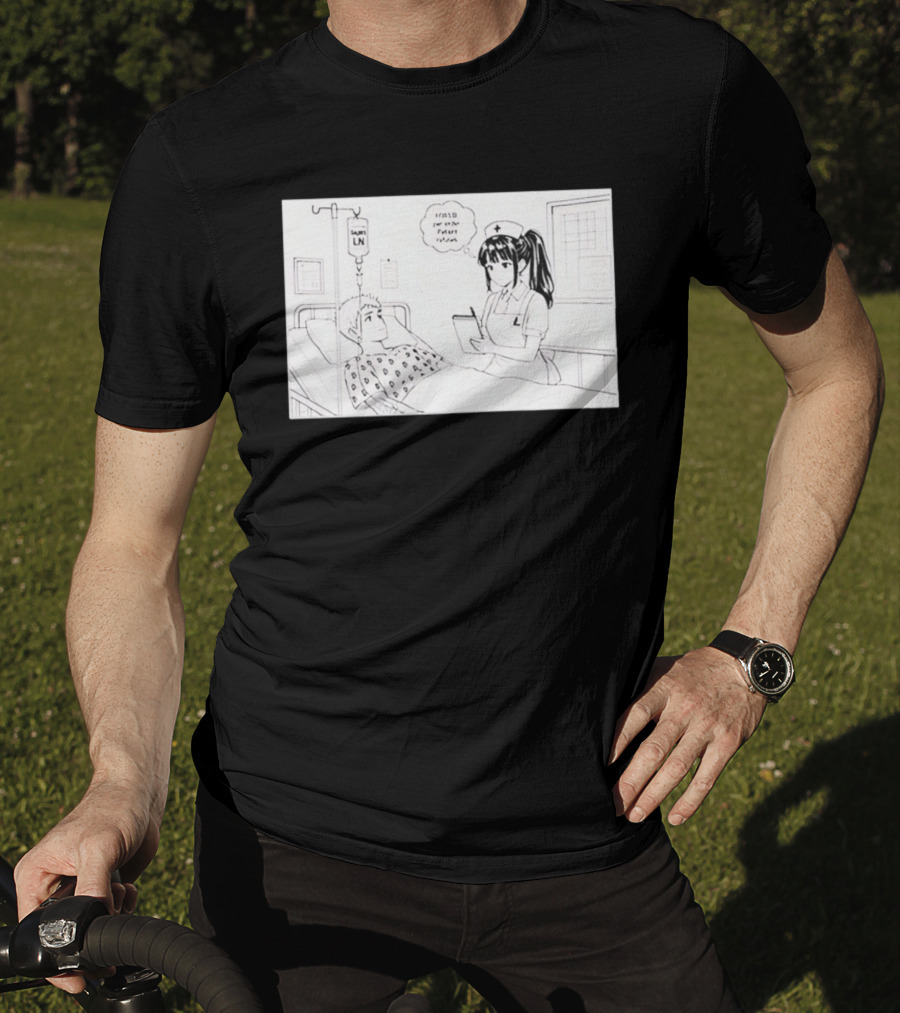 Nurse Manga Style Hospital Scene With Patient And IV Drip T-Shirt