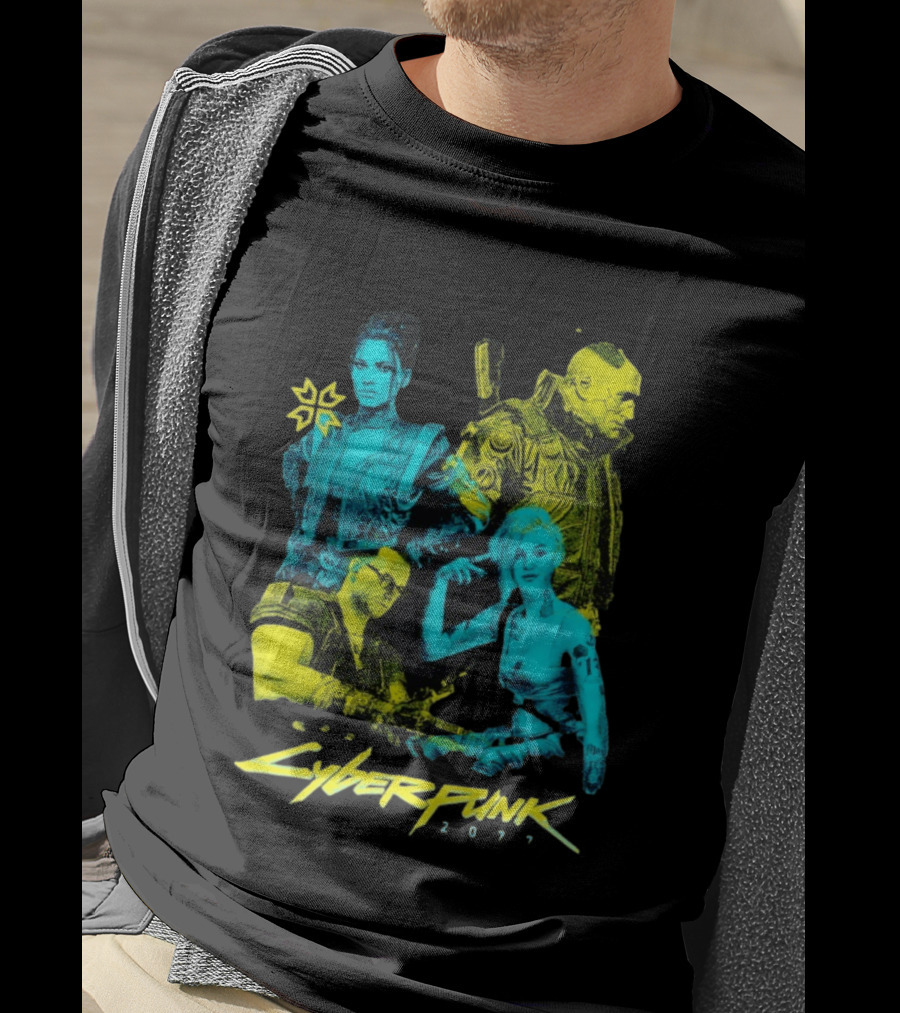 Cyberpunk 2077 Characters And Logo Video Game Merchandise T-Shirt