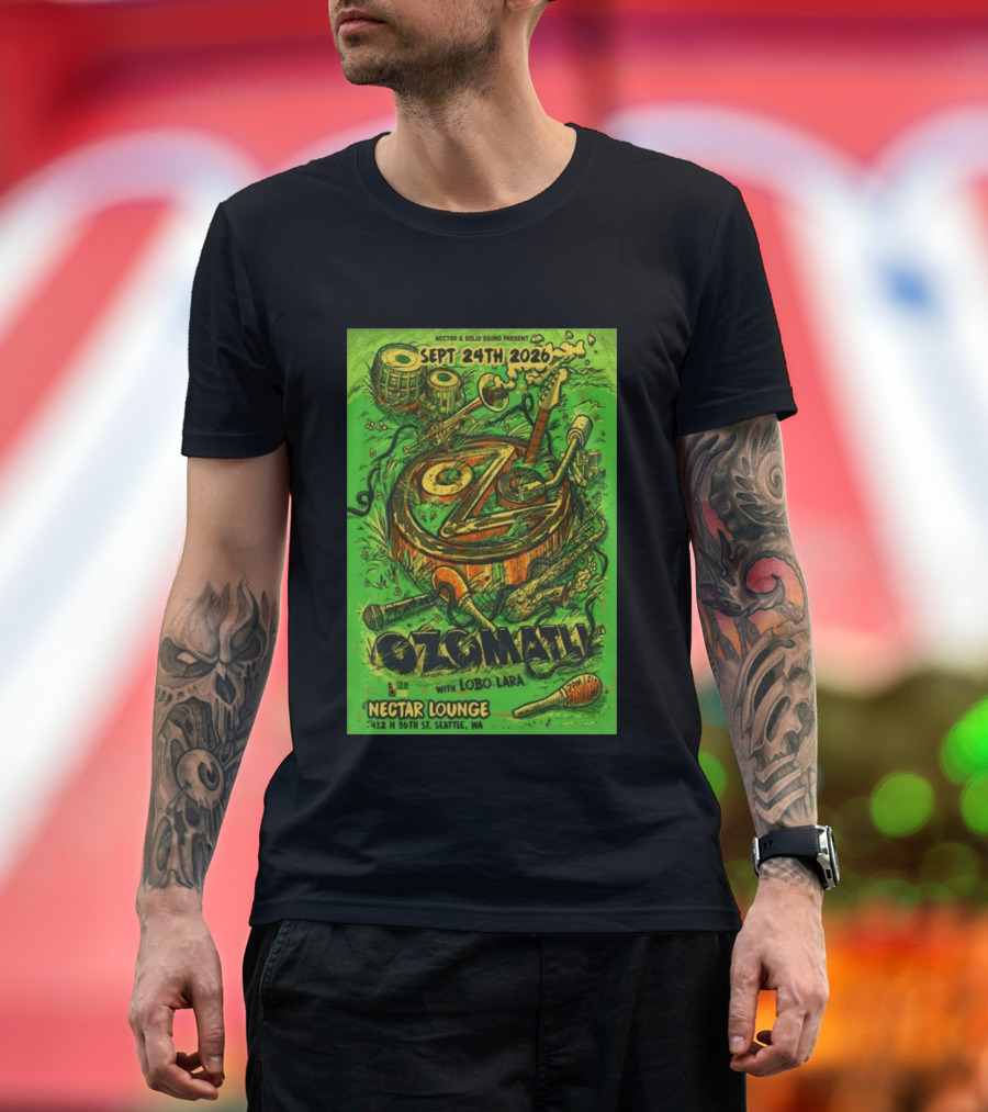 Ozomatli At Nectar Lounge Seattle With Lobo Lara September 24th 2026 T-Shirt