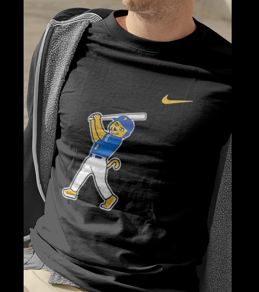 Pittsburgh Panthers Baseball Cartoon Mascot Batter Nike Sportswear T-Shirt