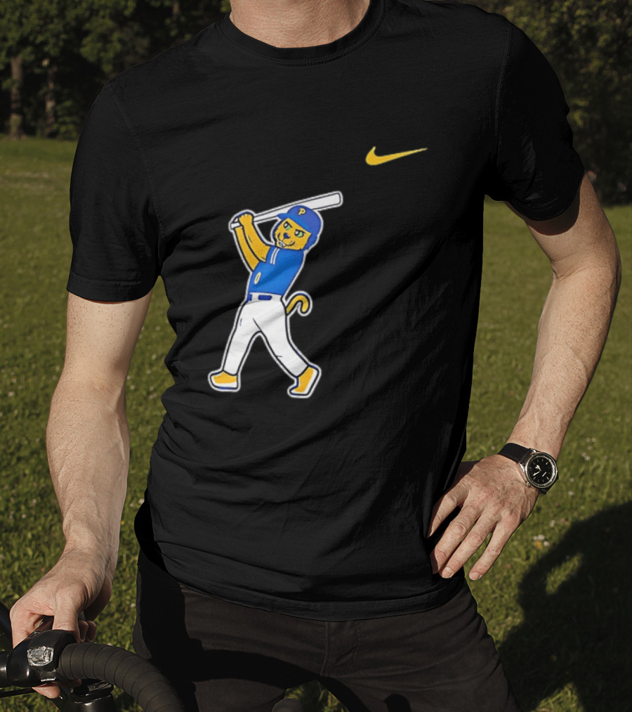 Pittsburgh Panthers Baseball Cartoon Mascot Batter Nike Sportswear T-Shirt
