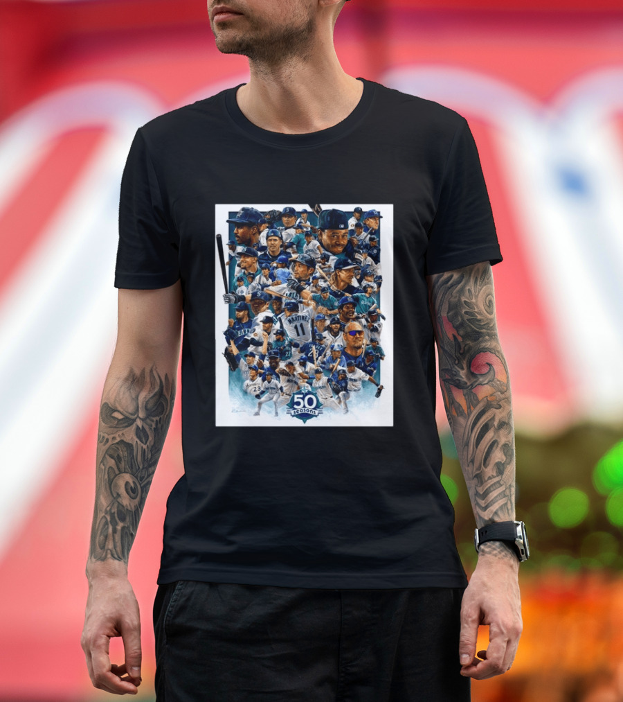 50 Seasons Presenting The Greatest Mariners Players Of All Time T-Shirt