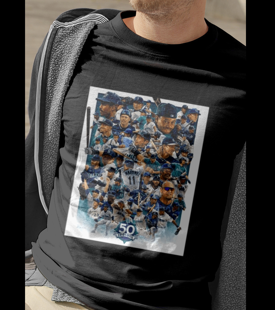 50 Seasons Presenting The Greatest Mariners Players Of All Time T-Shirt