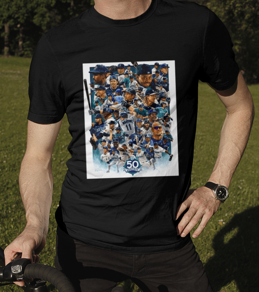 50 Seasons Presenting The Greatest Mariners Players Of All Time T-Shirt