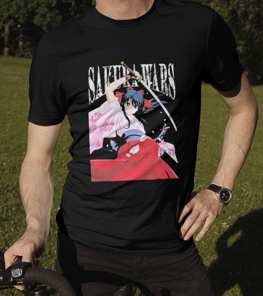 Sakura Wars Distressed Anime Samurai Girl With Katana T-Shirt