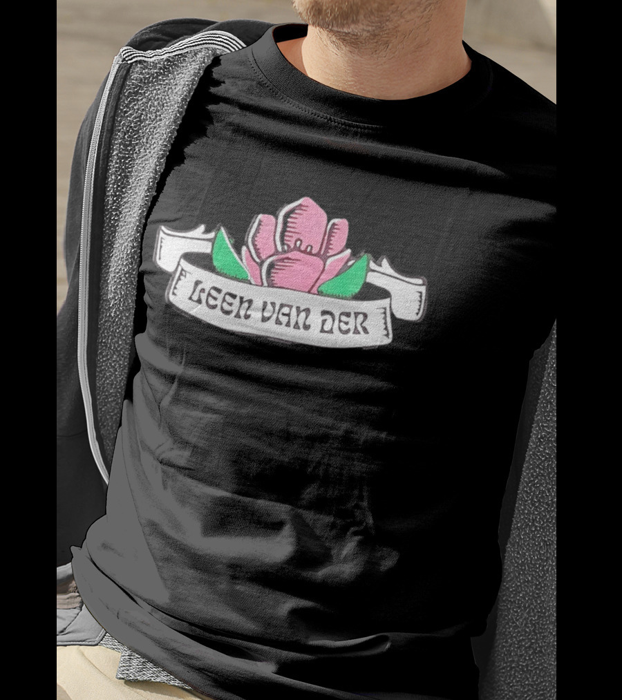 Leen Van Der Pink Flower Banner T-Shirt