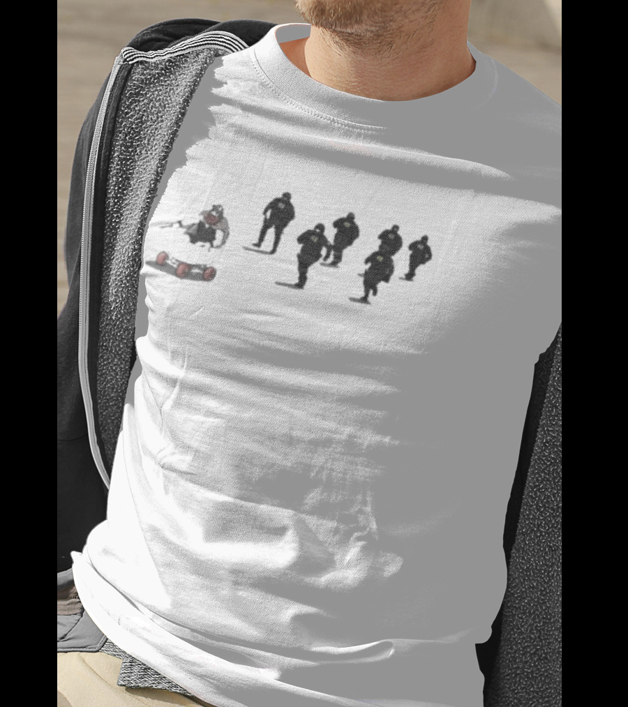 Ice Protest Vikings Silhouettes On Skates With Red Barrels T-Shirt