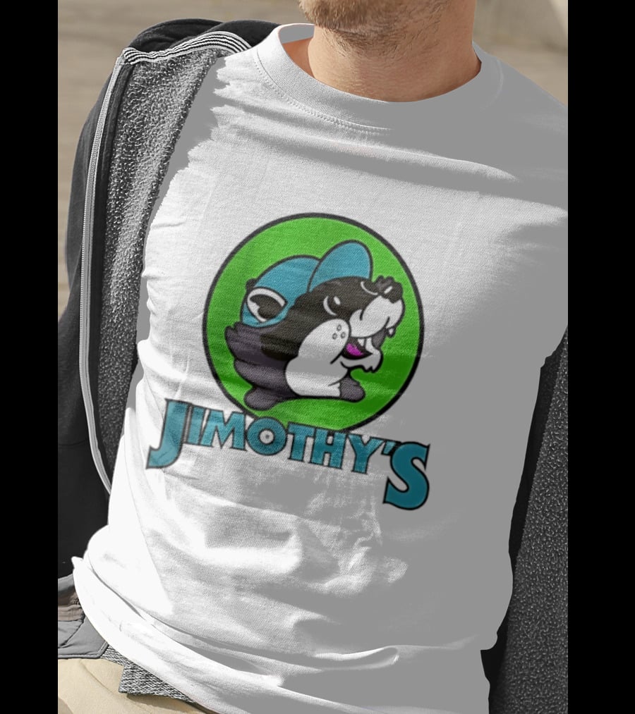 Jimothy's Cartoon Hat Character In Green Circle T-Shirt