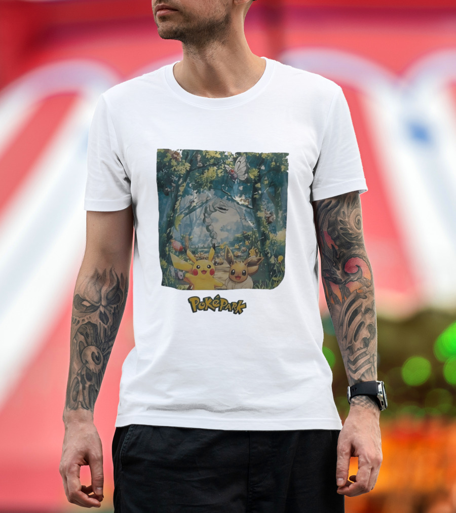 Pikachu Eevee PokéPark Kanto Forest Onix Butterfree Scene T-Shirt