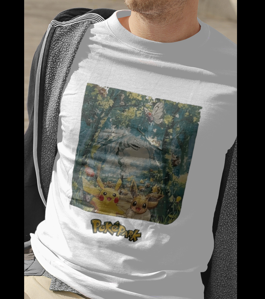 Pikachu Eevee PokéPark Kanto Forest Onix Butterfree Scene T-Shirt