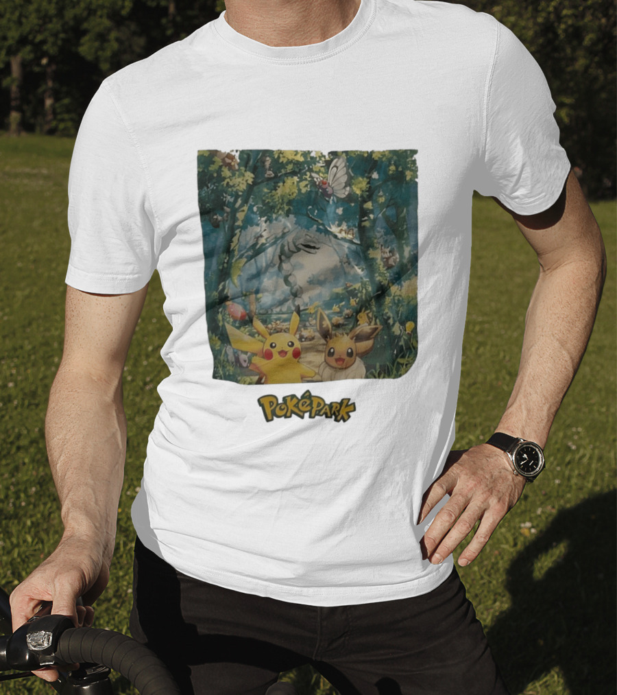 Pikachu Eevee PokéPark Kanto Forest Onix Butterfree Scene T-Shirt