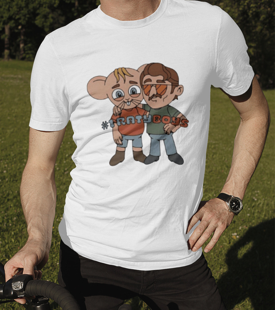 Ratyboys Cartoon Characters With Mouse And Sunglasses Duo T-Shirt