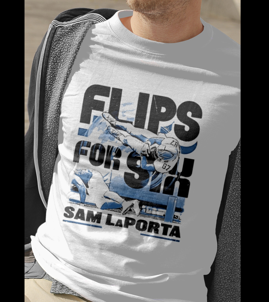 Sam Laporta Flips For Six Detroit Football T-Shirt