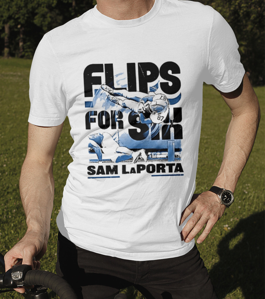 Sam Laporta Flips For Six Detroit Football T-Shirt