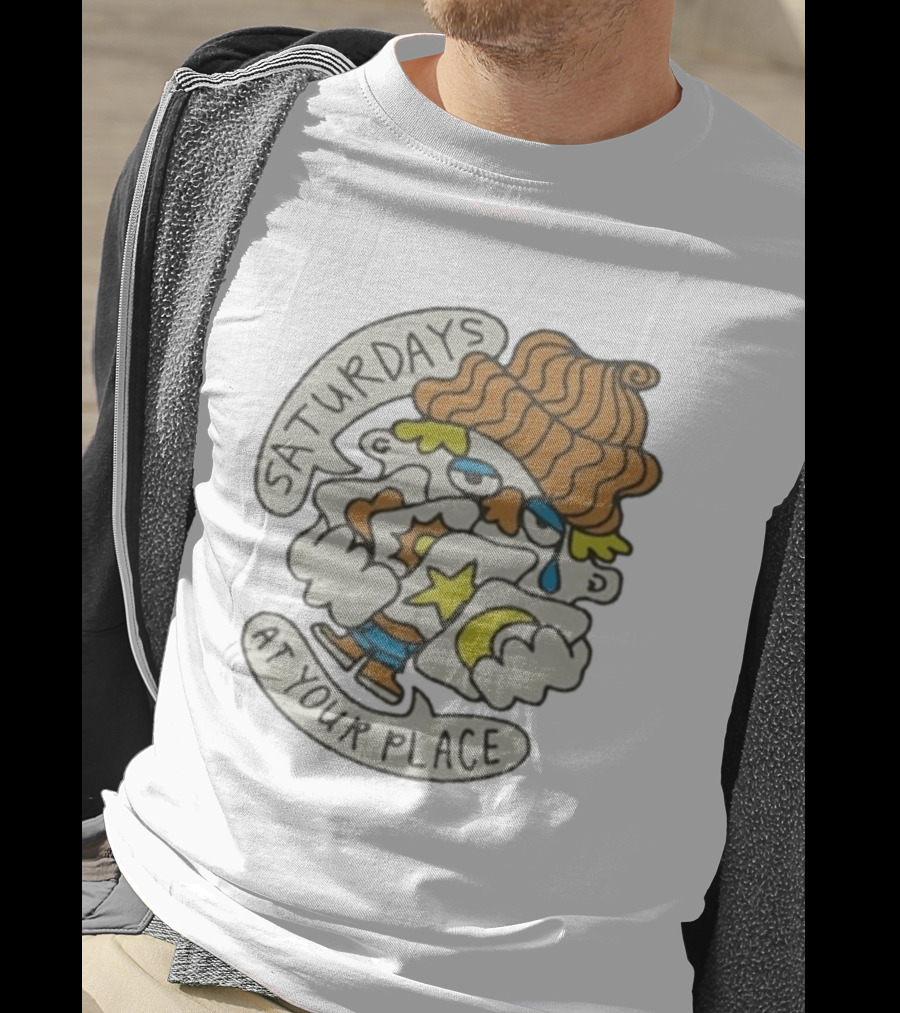 Saturdays At Your Place Cartoon Character With Beanie T-Shirt