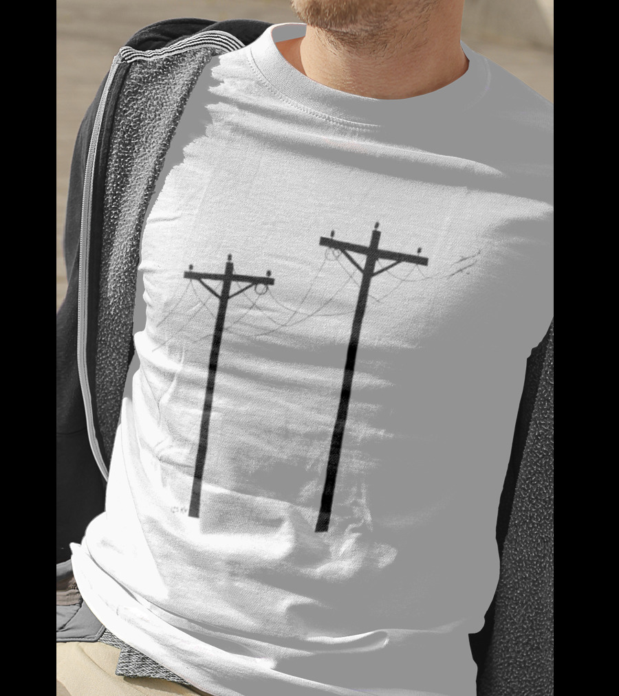 Electric Utility Power Poles 125 Kv With Soft Print T-Shirt