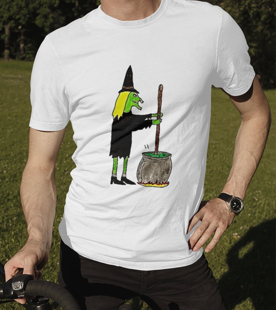 Witch Stirring Cauldron Soup Season Halloween Magic T-Shirt