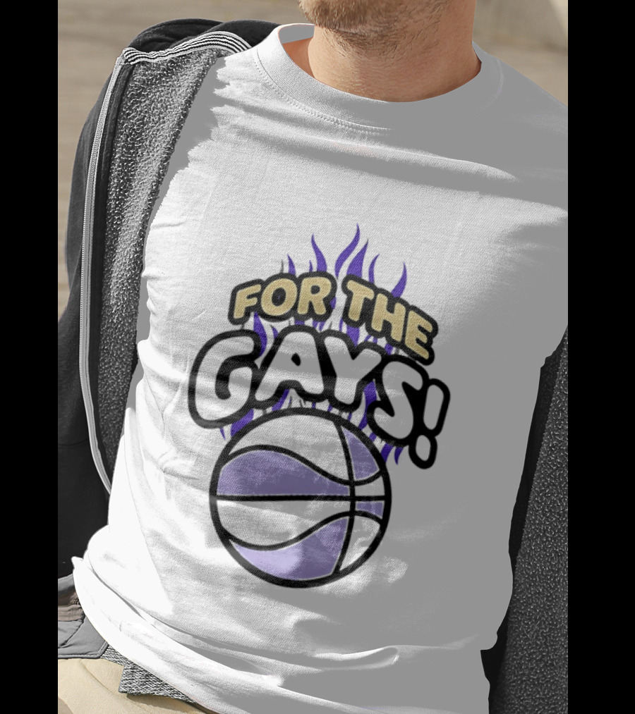 For The Gays Basketball Pride Equality With Flaming Basketball T-Shirt