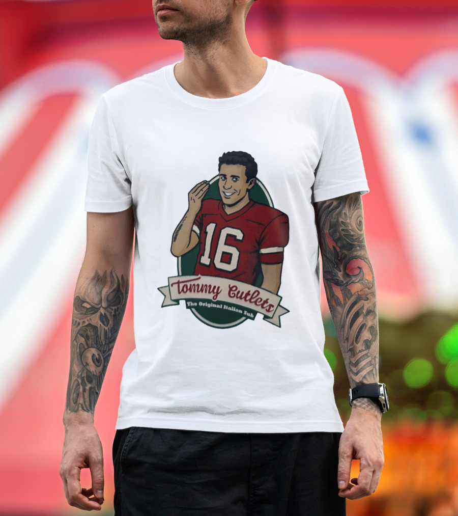 Tommy DeVito 16 Football Jersey Tommy Cutlets The Original Italian Sub T-Shirt