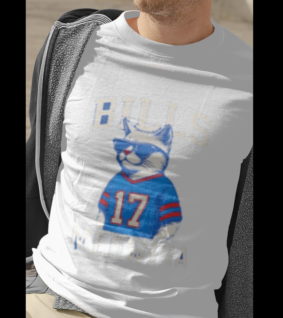 Bills Meowfia Cat 17 Jersey Buffalo Fan Football Sports T-Shirt