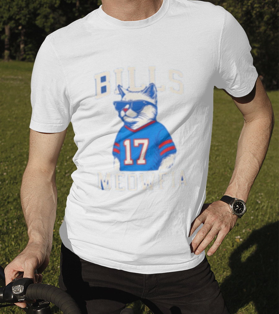 Bills Meowfia Cat 17 Jersey Buffalo Fan Football Sports T-Shirt