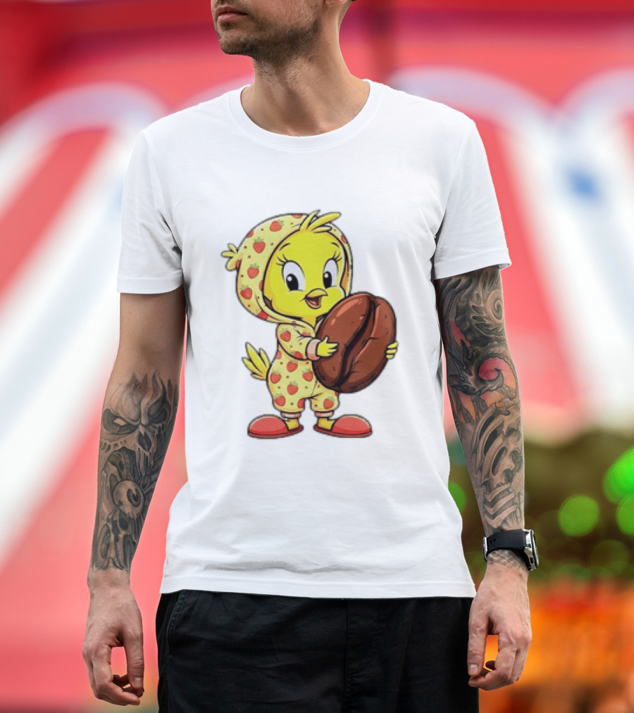 Tweety Coffee I Haven't Lost My Mind Half Of It Just Wandered Off Pajamas With Strawberry Onesie And Coffee Bean T-Shirt