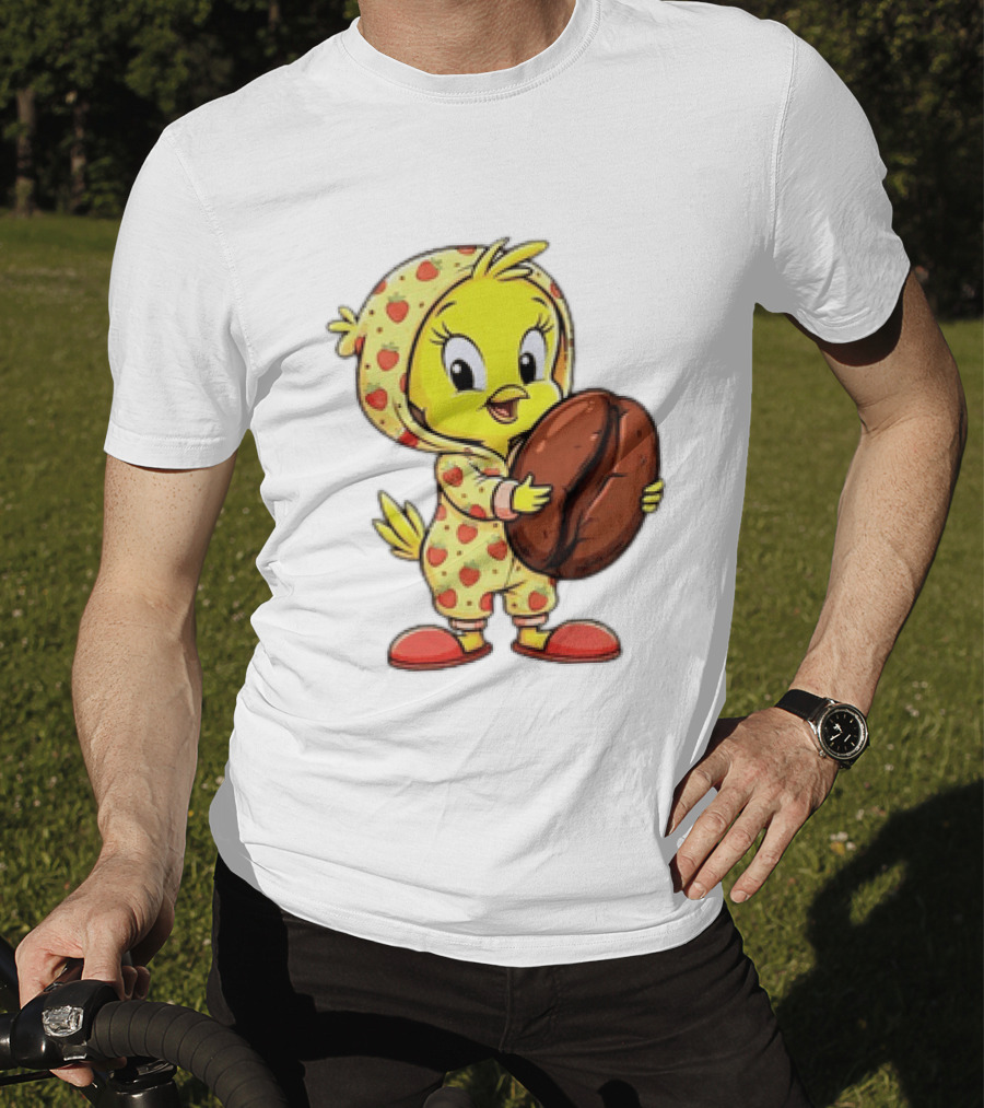 Tweety Coffee I Haven't Lost My Mind Half Of It Just Wandered Off Pajamas With Strawberry Onesie And Coffee Bean T-Shirt